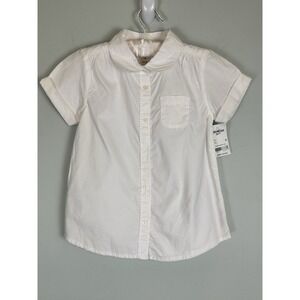 OshKosh B'gosh Girls White Peter Pan Collar Shirt Size 6 Cotton NWT Classic Prep
